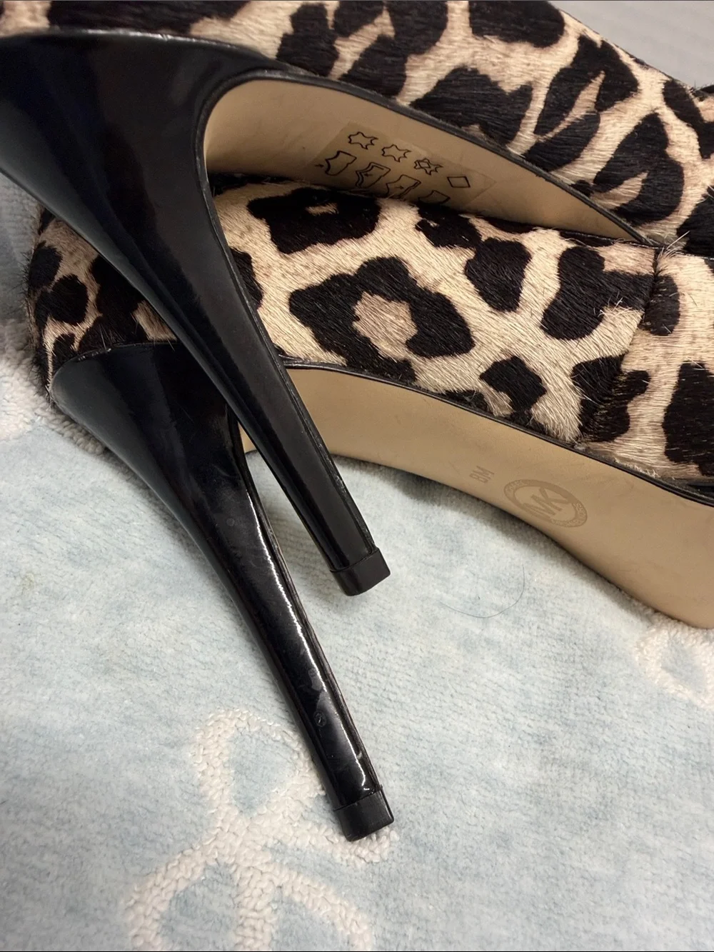 Michael Kors Leopard Print Platform Pumps in Tan and Black